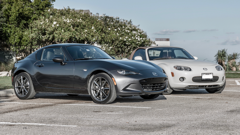 My press car with my mom’s 2008 Miata. Photo credit: Brian Jones